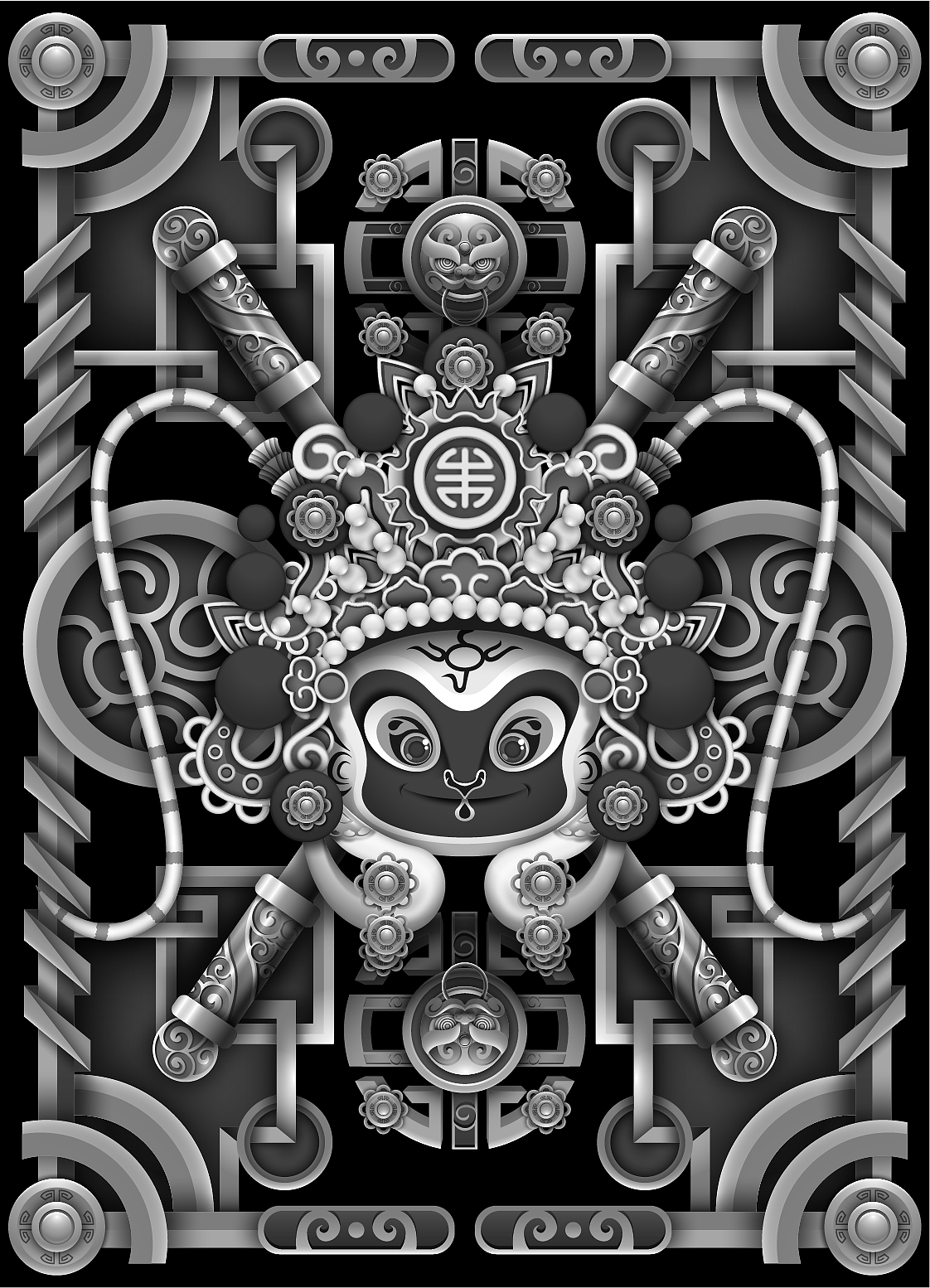 国潮插画｜商业插画｜悟空IP设计