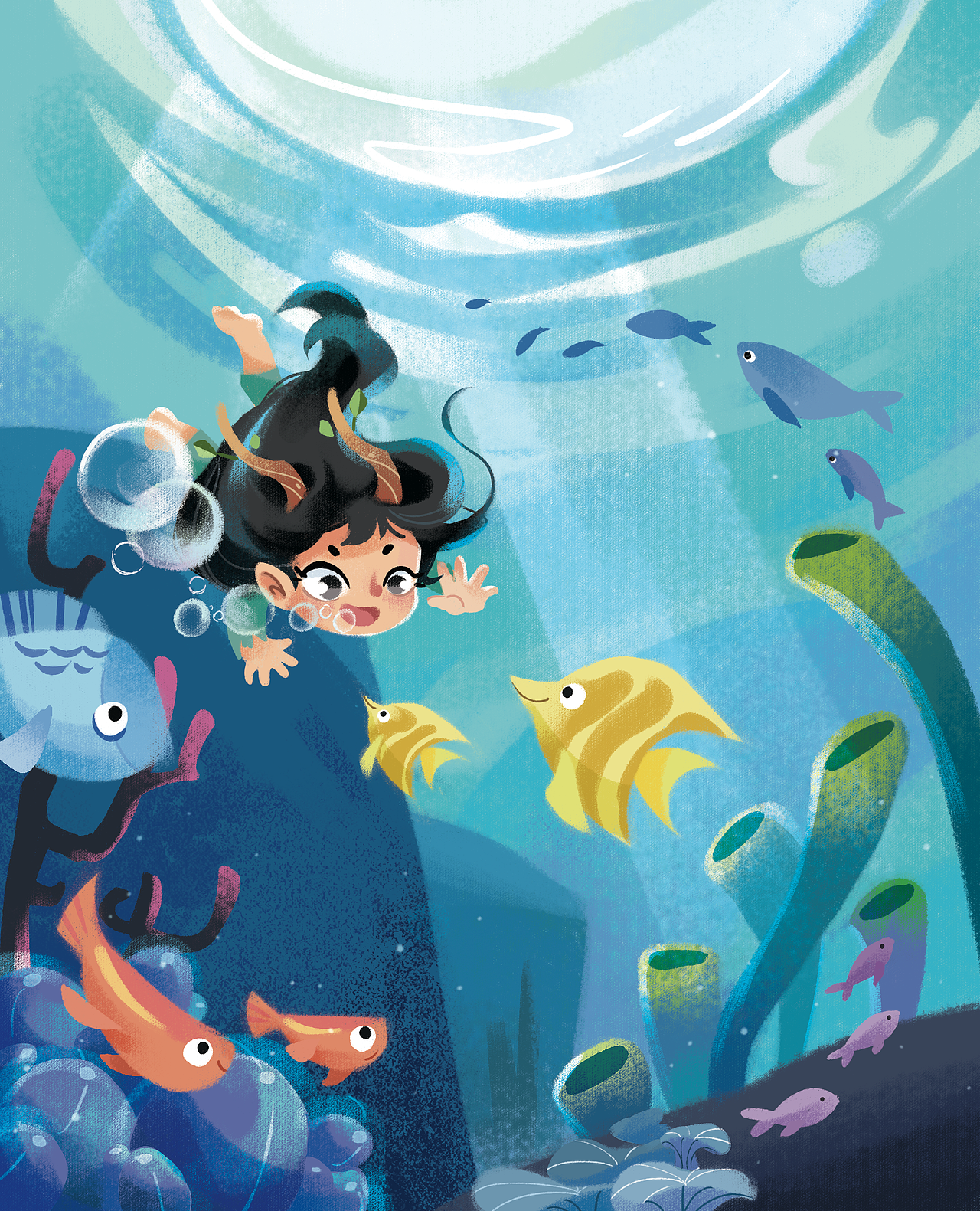 最近画的一本童书内插