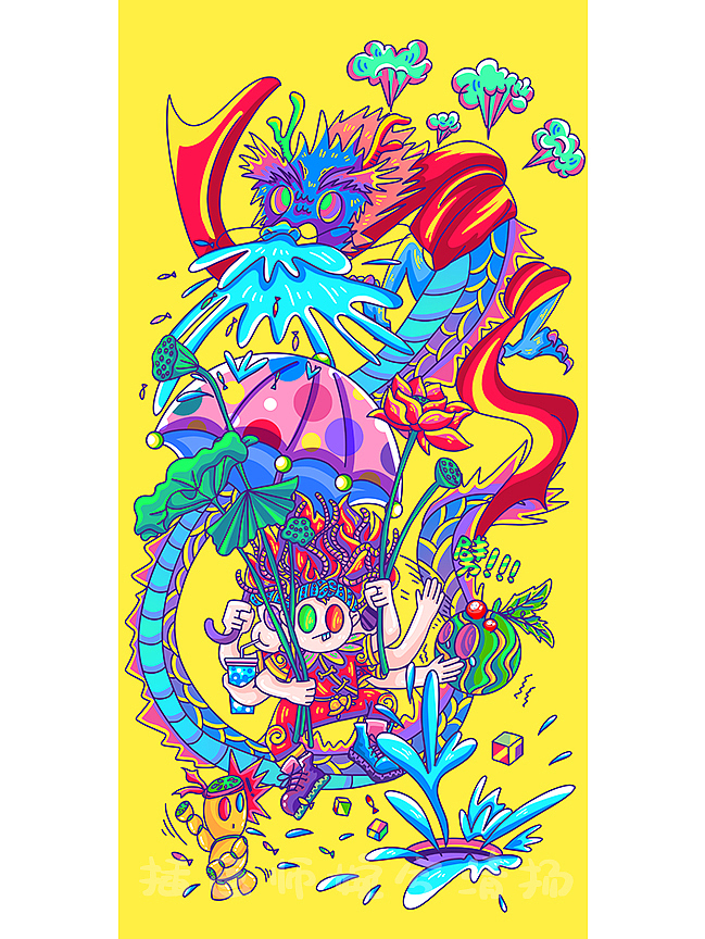 夏天夏季夏至涂鸦（图ZMzAyNDE3OTI0） - 商业插画 - 站酷设计师婉兮清扬wxqy原创素材 - 站酷ZCOOL