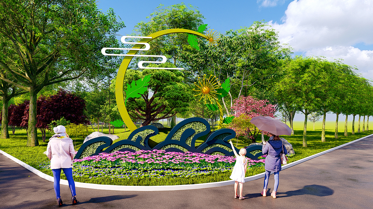 菊花造型街角景观