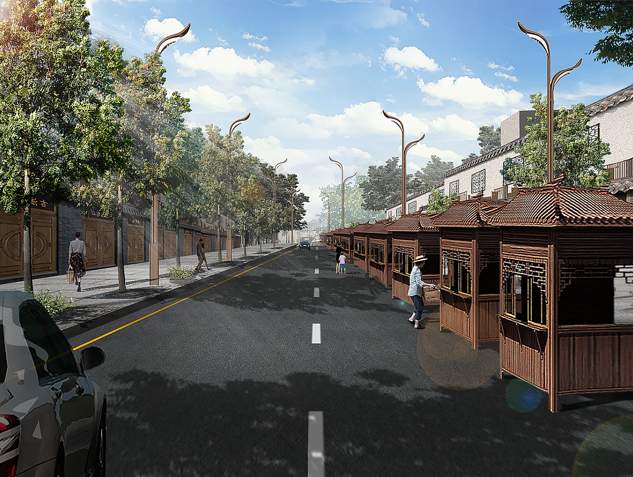 PS 效果图 乡村街道改造-PS造景（图ZMzQzMDA1MjI0） - 商业空间设计 - 站酷设计师黑琦原创素材 - 站酷ZCOOL