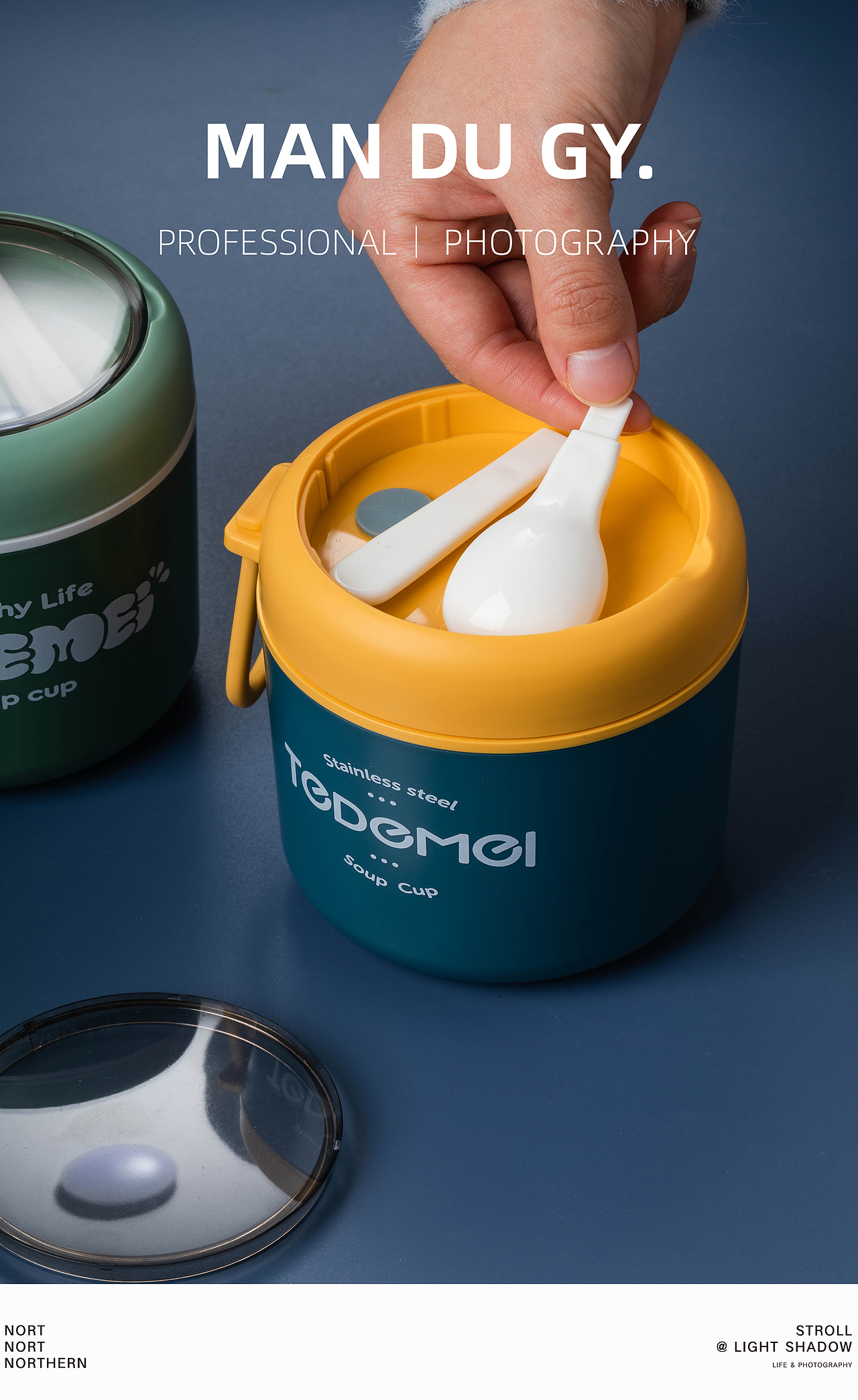 便携汤杯保温杯微波炉316304不锈钢内胆杯|产品摄影