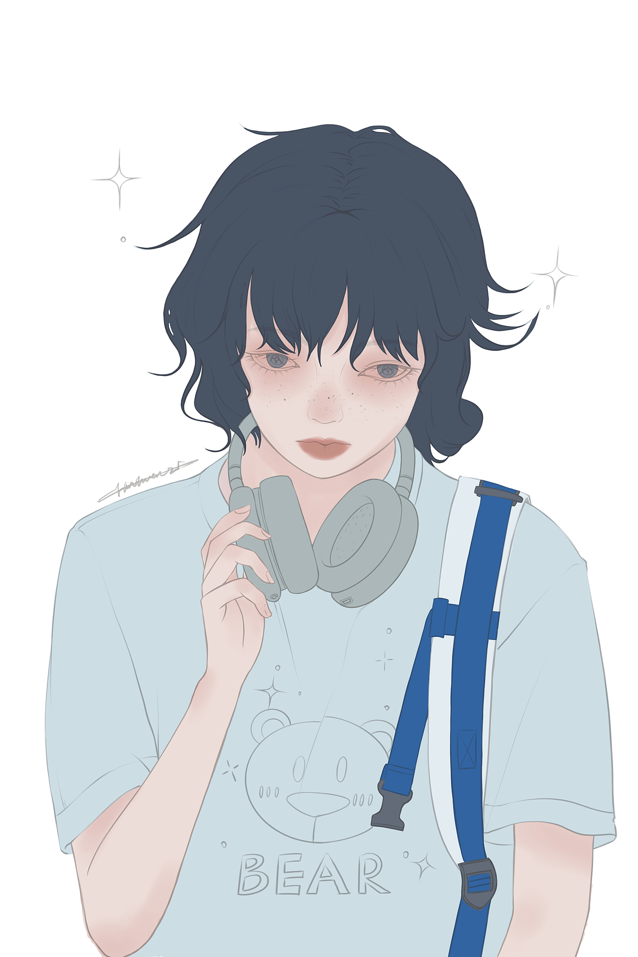 少年感ipad绘画手绘procreate人物日系【semo】2023年一月作品742鲨