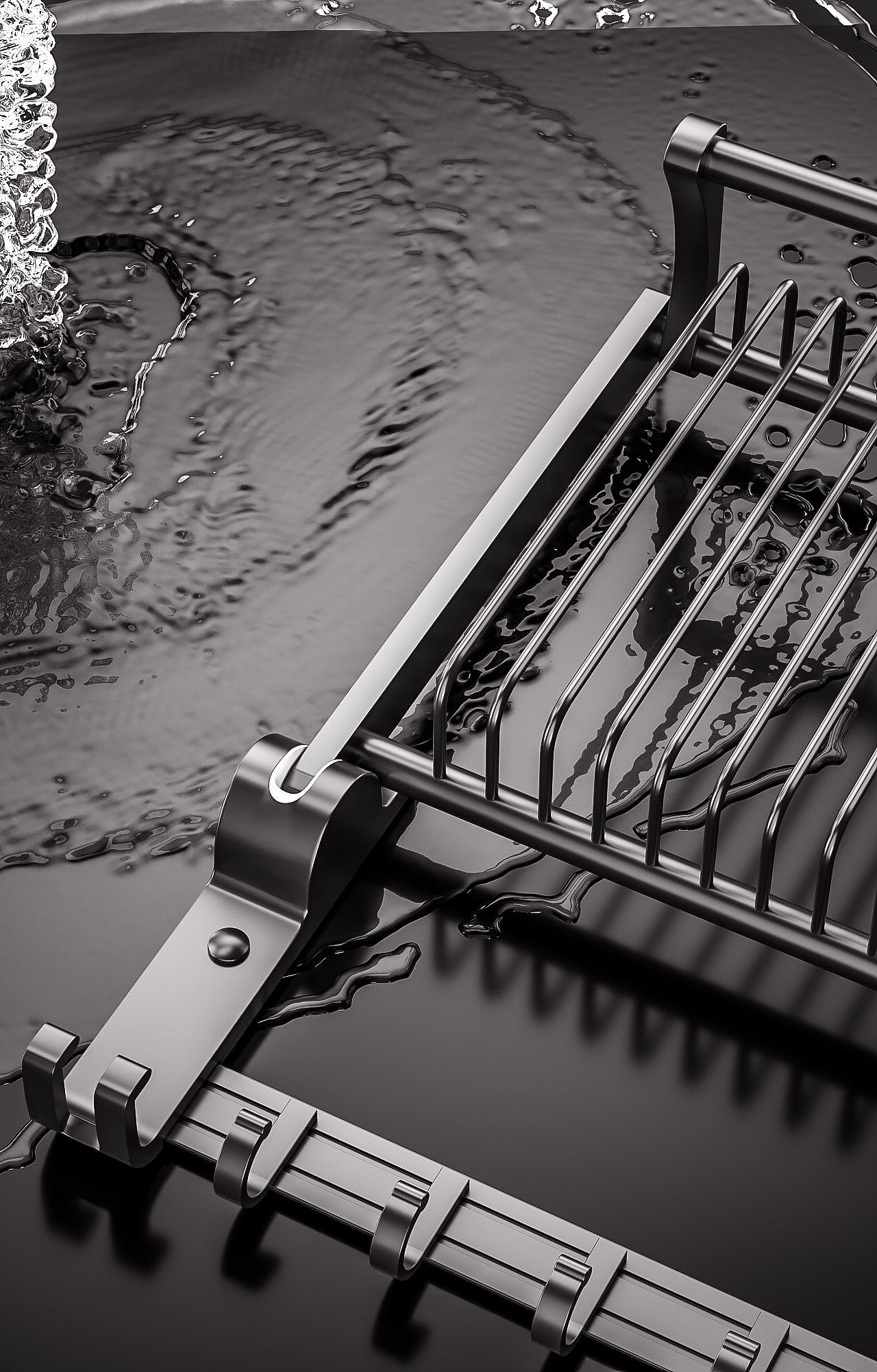 浴巾架/浴室五金挂件写实渲染