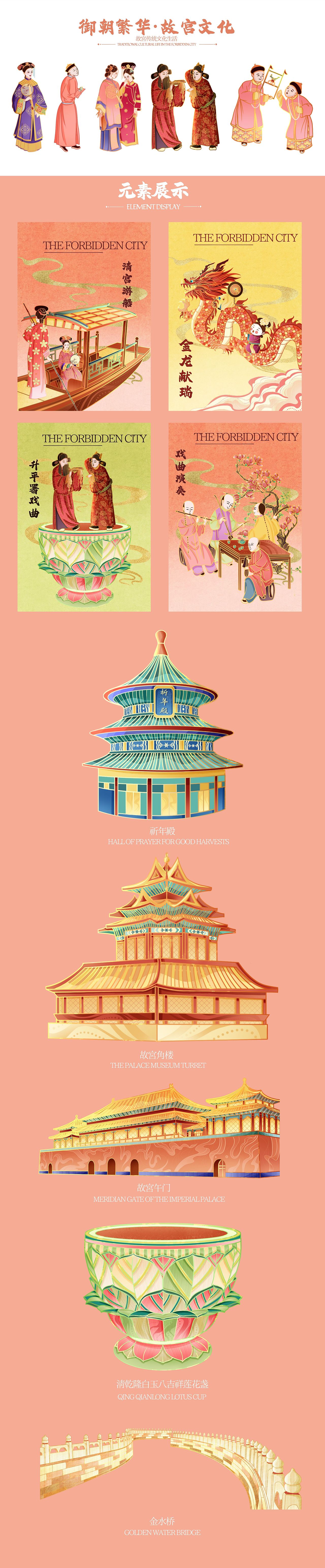 御潮繁华·故宫文化|故宫国潮插画（图ZMzY4NzkwNzAw） - 商业插画 - 站酷设计师玉米壳儿原创素材 - 站酷ZCOOL