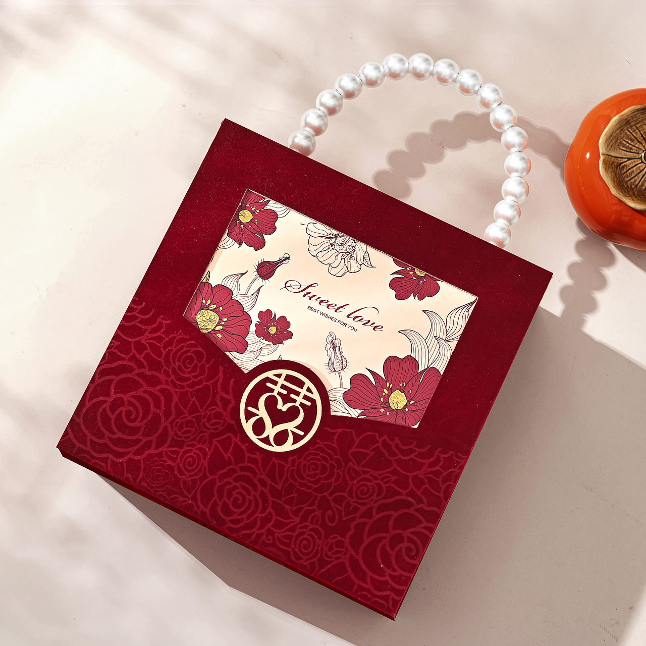 红色化妆盒伴手礼 静物拍摄