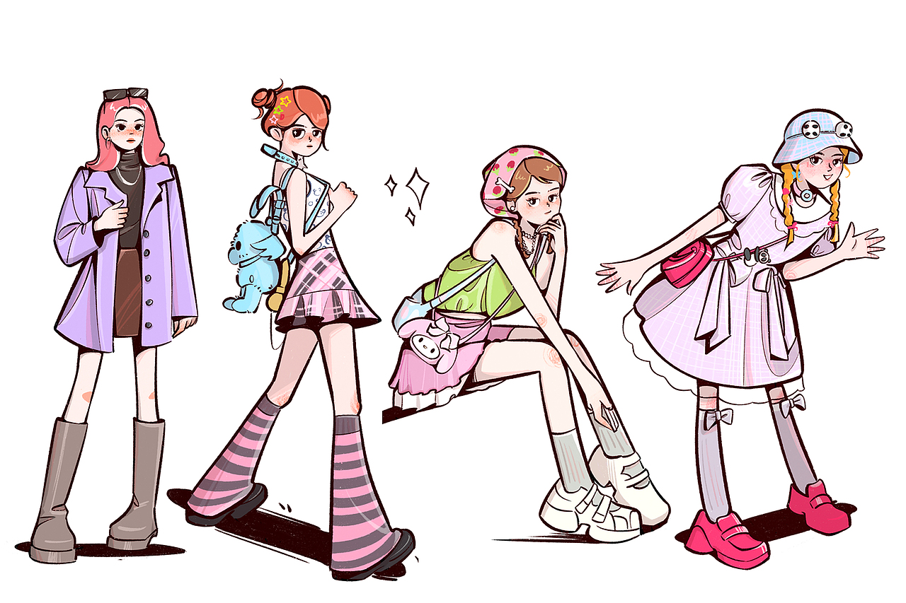 100个人物插画练习 [三]（图ZMzQ4MzkzNTIw） - 创作习作 - 站酷设计师小松果慢慢原创素材 - 站酷ZCOOL