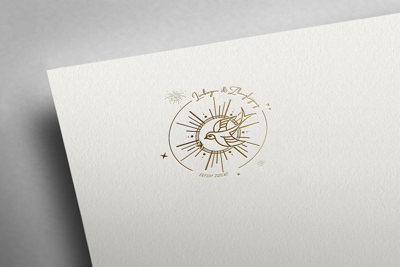 (logo)婚礼logo-太阳与燕子