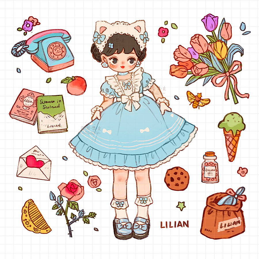 一些可爱的小贴纸手帐