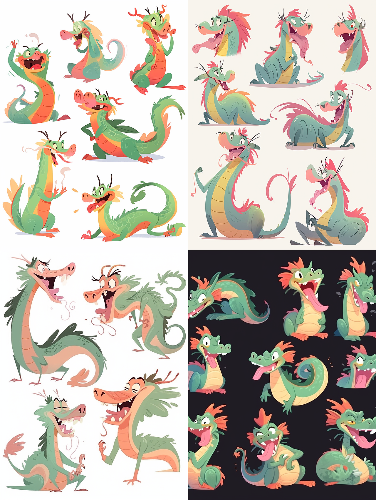 龙卡通可爱龙生肖插画表情包形象设计吉祥物（图ZMzQzNzkwMDk2） - 商业插画 - 站酷设计师画画的小可原创素材 - 站酷ZCOOL