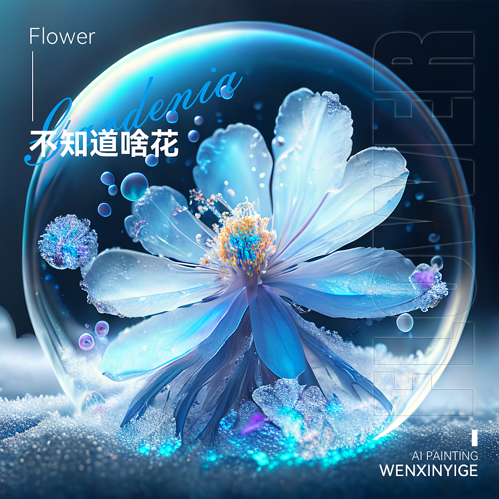 #AI绘画 泡中花（图ZMzM4MjA4MzYw） - 其他平面 - 站酷设计师Psyche酱原创素材 - 站酷ZCOOL