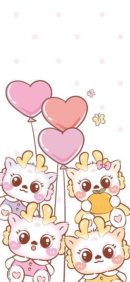 蜜糖龙生肖卡通形象插画手机壳壁纸插画设计原创绘画