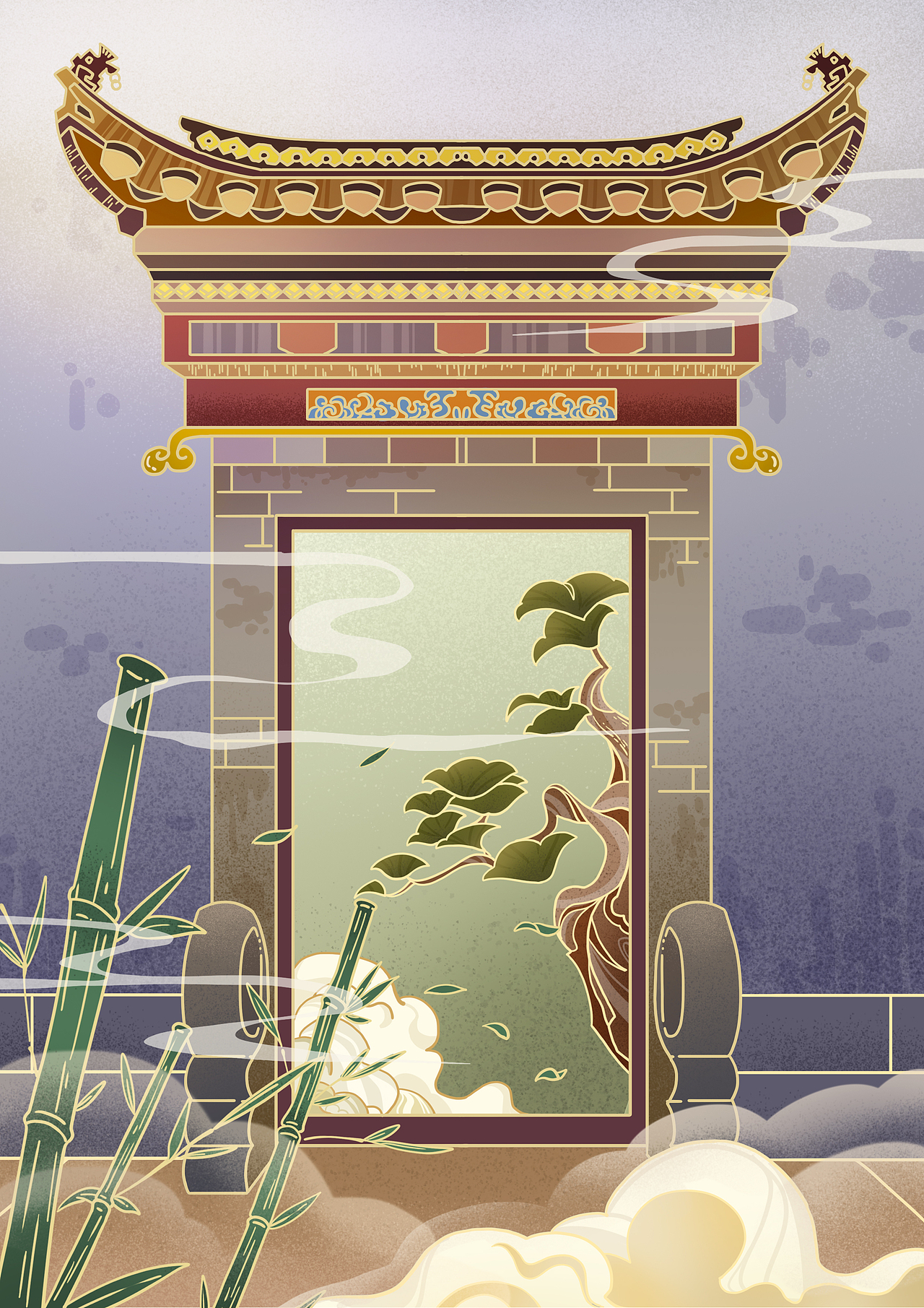 徽派建筑系列插画（图ZMzA4MjA1MDA4） - 创作习作 - 站酷设计师李慢慢_原创素材 - 站酷ZCOOL