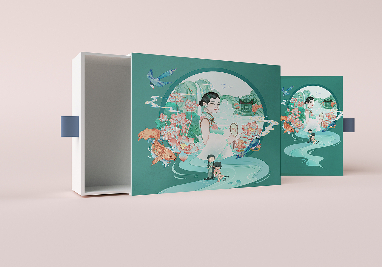 民国风少女美容美发美妆包装插画（图ZMzAwNzMxNDU2） - 商业插画 - 站酷设计师可乐拌冰原创素材 - 站酷ZCOOL