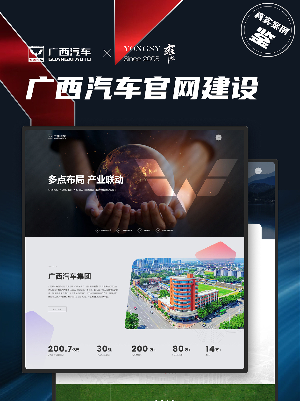 【上海雍熙YONGSY】世界500强企业网站设计:广西汽车