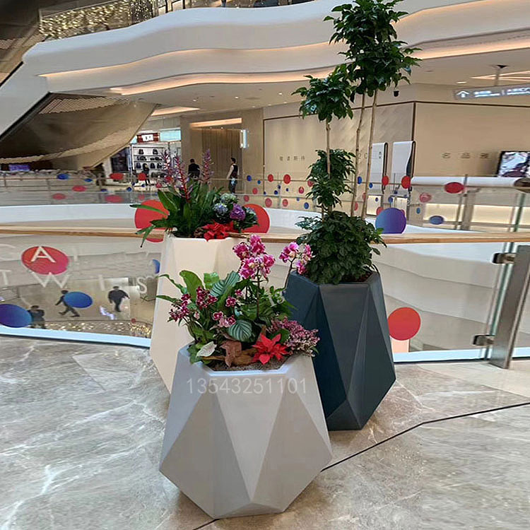 创意折纸菱形玻璃钢花盆（图ZMzMzMjgxMTUy） - 雕塑 - 站酷设计师玻璃钢美陈厂原创素材 - 站酷ZCOOL