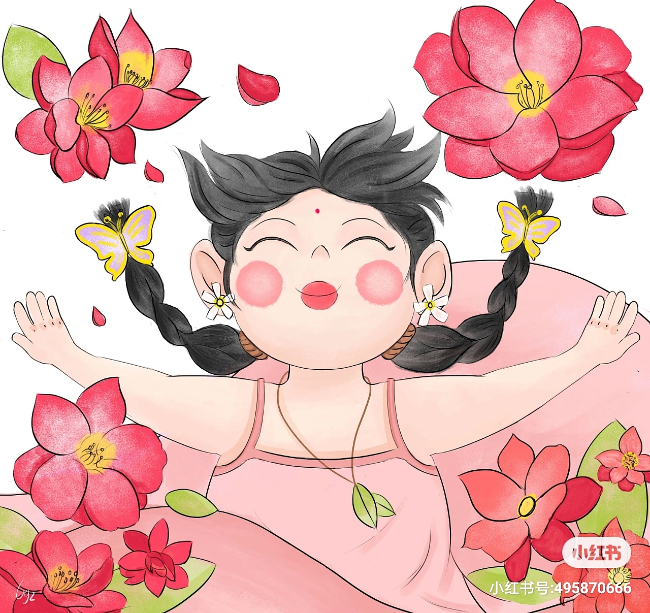 原创国风水彩插画 春天来了（图ZMjkyNDYwNzky） - 儿童插画 - 站酷设计师熊猫吃竹子l原创素材 - 站酷ZCOOL