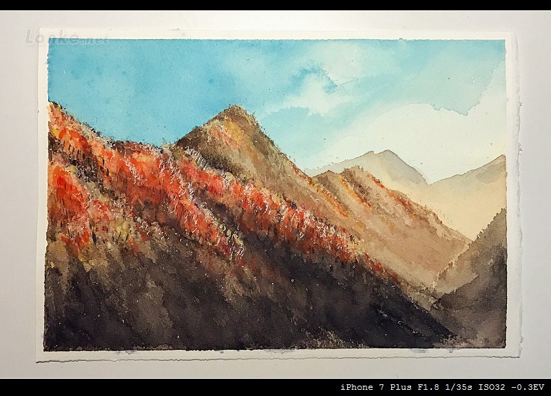 试画水彩秦岭秋色|插画|插画习作|蓝柯 - 原创作品 - 站酷 (zcool)