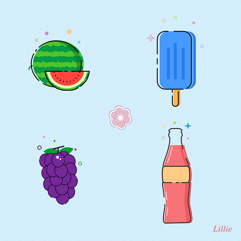 夏日气息（图ZODEwMjc2MDg=） - 图标 - 站酷设计师Liiiiillie原创素材 - 站酷ZCOOL