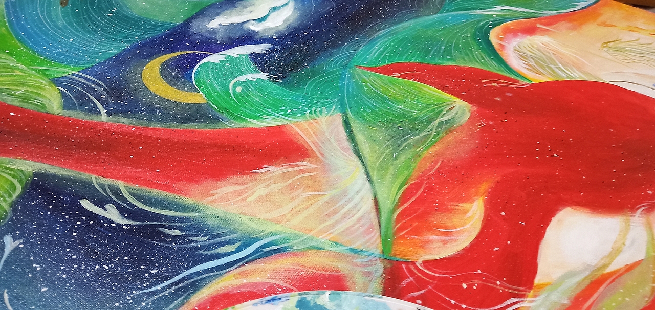 丙烯画《大鱼海棠》