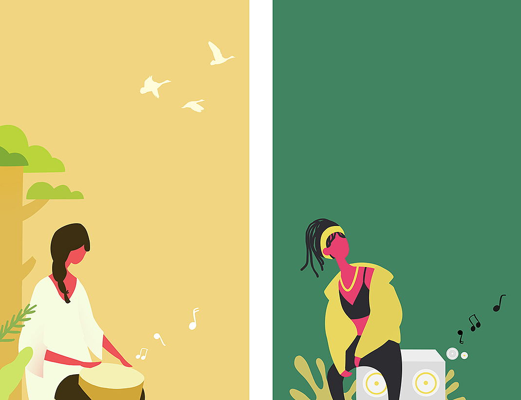 阿里女王节--网易云音乐H5（图ZMTA2ODIzOTc2） - 商业插画 - 站酷设计师姜小玥原创素材 - 站酷ZCOOL