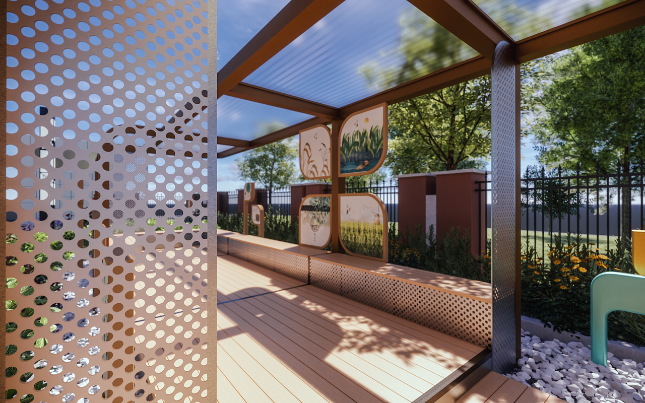 户外主题休憩廊