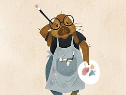 动物拟人插画小练习