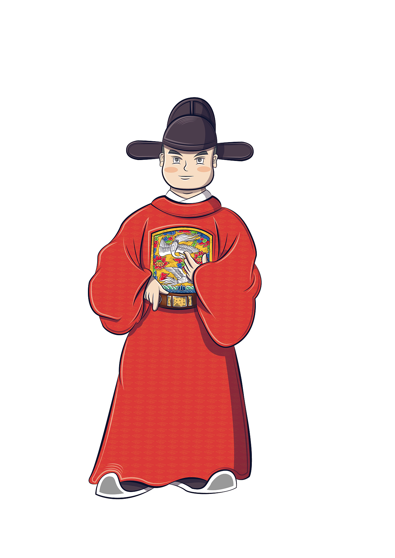 大明九边戎装历史人物描边插画