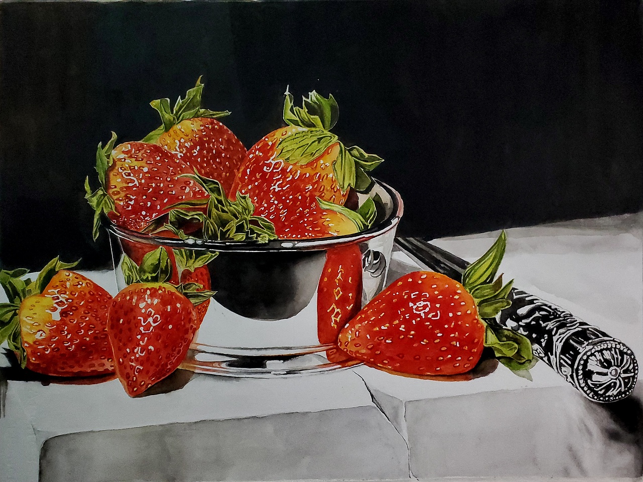 水彩草莓