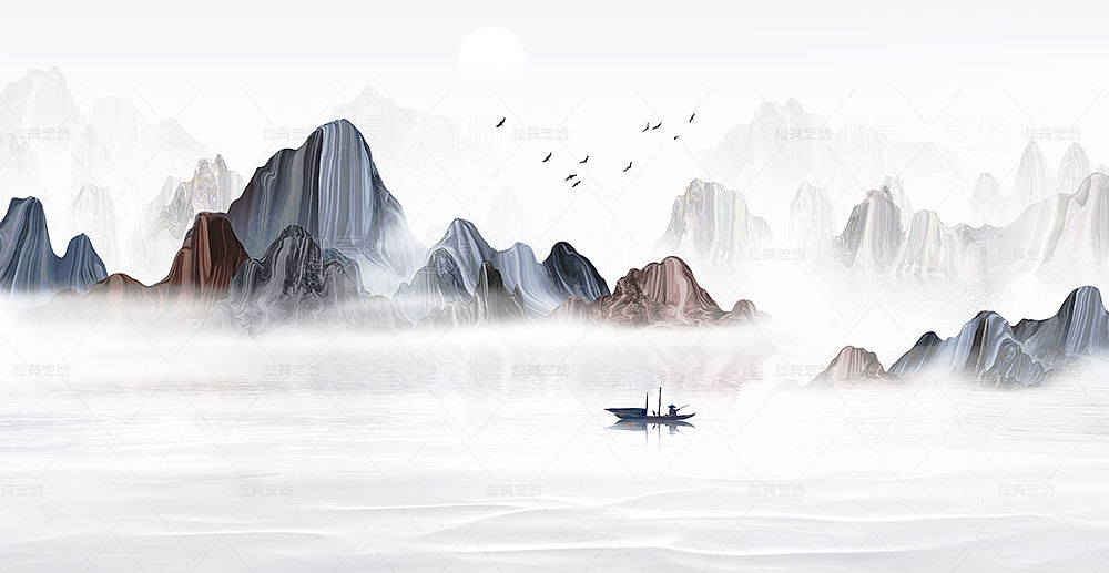中国风意境水墨山水画（图ZMzUxNzQ2OTg0） - 商业插画 - 站酷设计师心灵艺坊原创素材 - 站酷ZCOOL