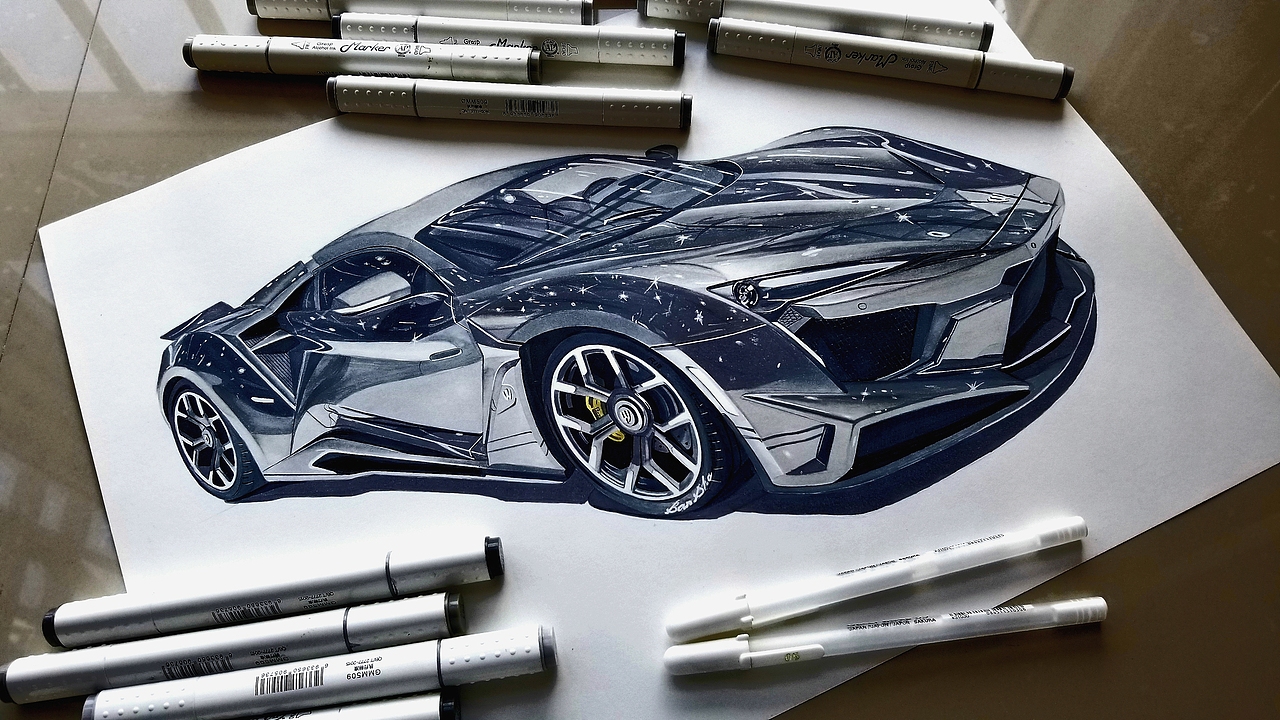 马克笔 彩铅 汽车手绘版权合肥/插画师/2年前/232浏览