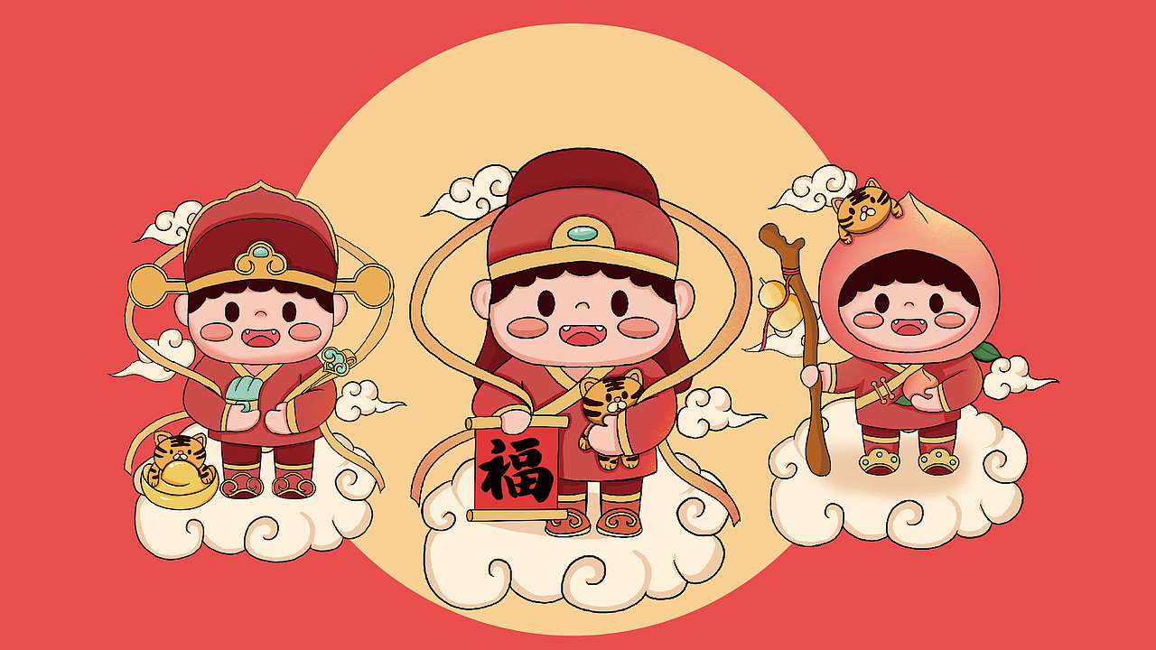 红包封面插画（图ZMjkzMTM4Mjc2） - 创作习作 - 站酷设计师咘哩就酱原创素材 - 站酷ZCOOL