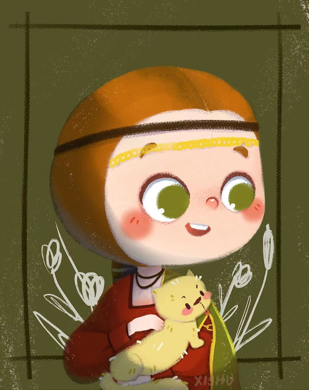 把名畫都萌化系列圖（圖ZMjU3MTA4NTgw） - 商業(yè)插畫 - 站酷設計師稀樹原創(chuàng)素材 - 站酷ZCOOL