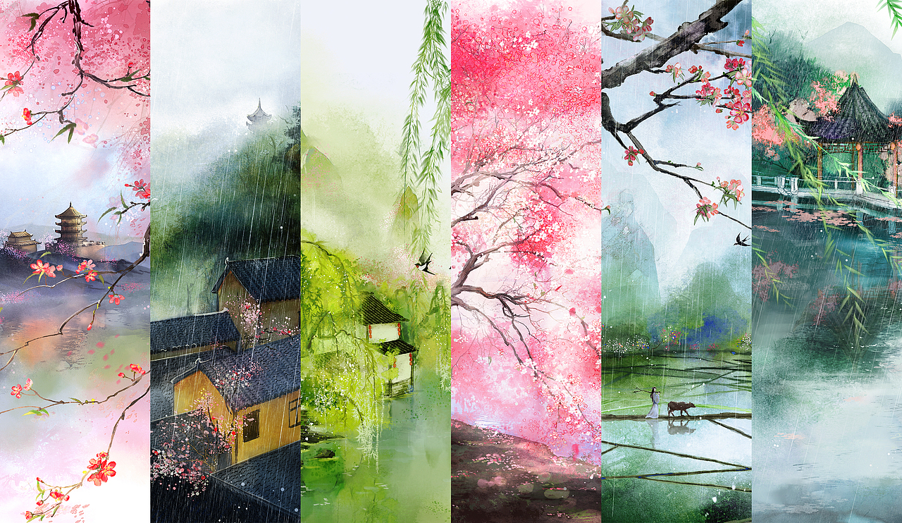 二十四节气‖春雨惊春清谷天（图ZMjk4MTg4Njky） - 艺术插画 - 站酷设计师柳相禾招原创素材 - 站酷ZCOOL