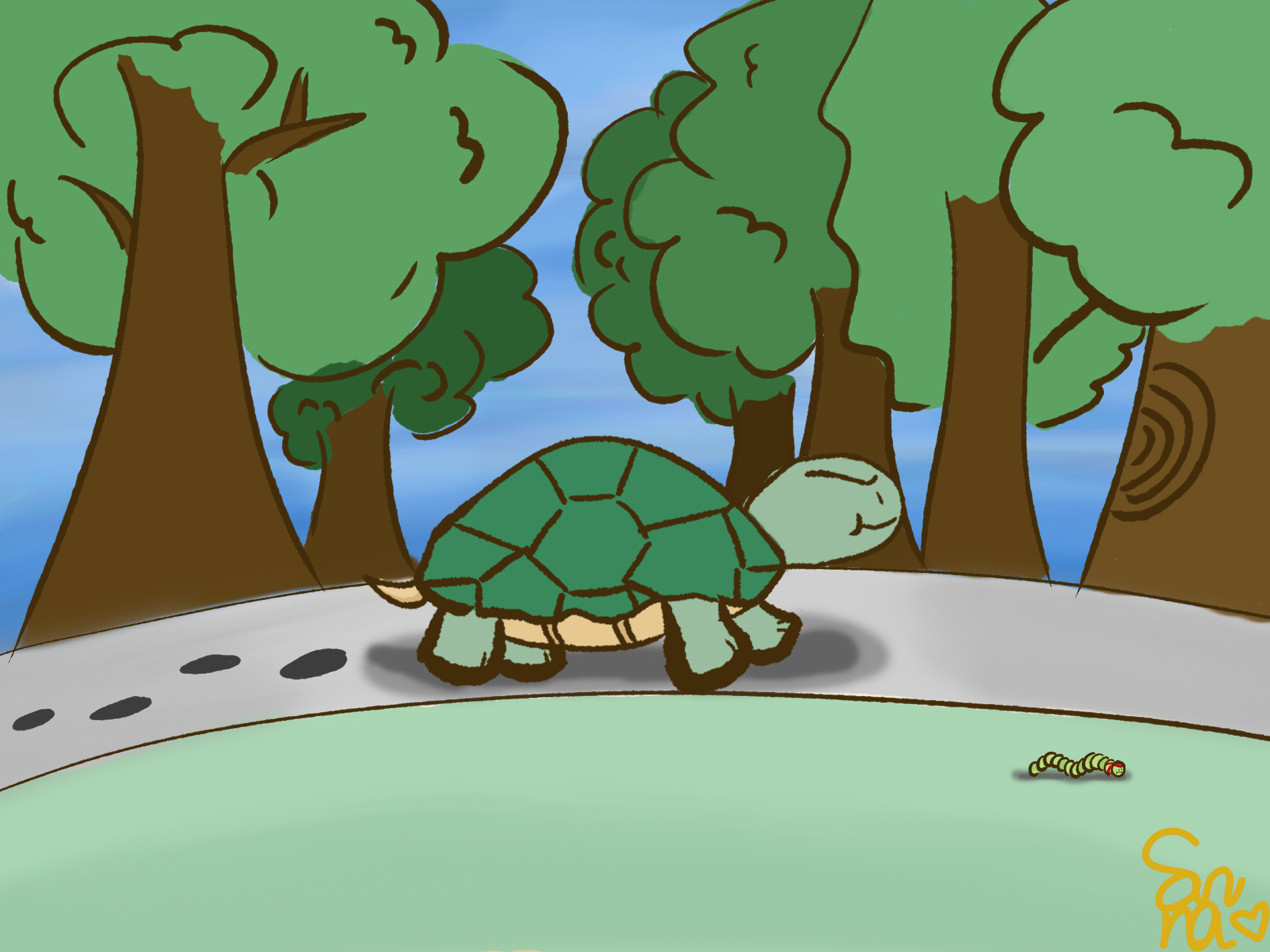 龟兔赛跑|插画||WQqian - 原创作品 - 站酷 (ZCOOL)