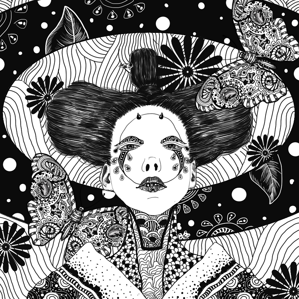 临摹黑白装饰画