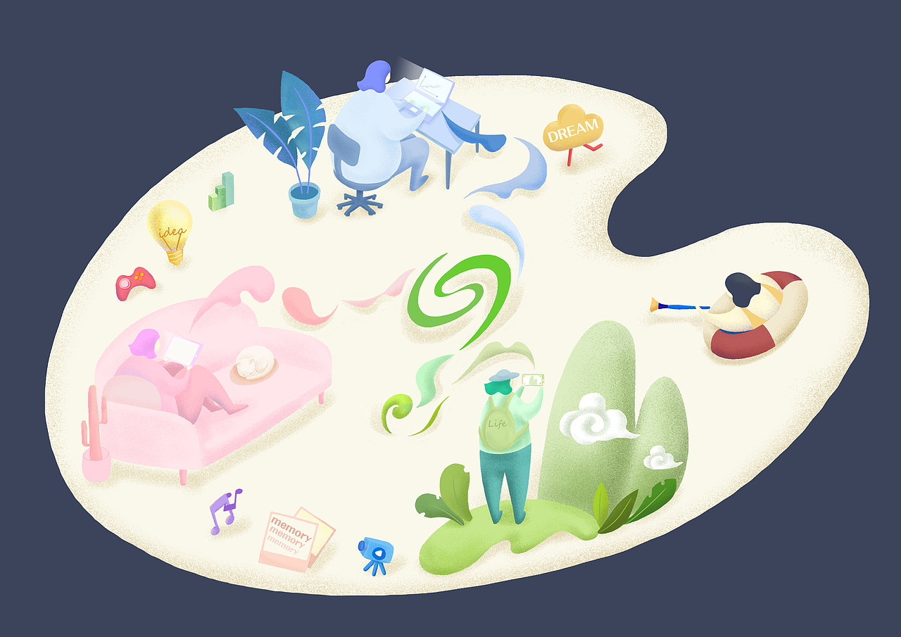 随心调色（图ZMTUyMDQ5Njgw） - 商业插画 - 站酷设计师Alano幸允原创素材 - 站酷ZCOOL