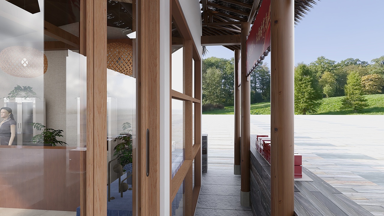 红色李巷游客服务中心 新时代文明实践站设计方案（图ZMjI4MzI2MDM2） - 家装设计 - 站酷设计师一陈怪兽一原创素材 - 站酷ZCOOL