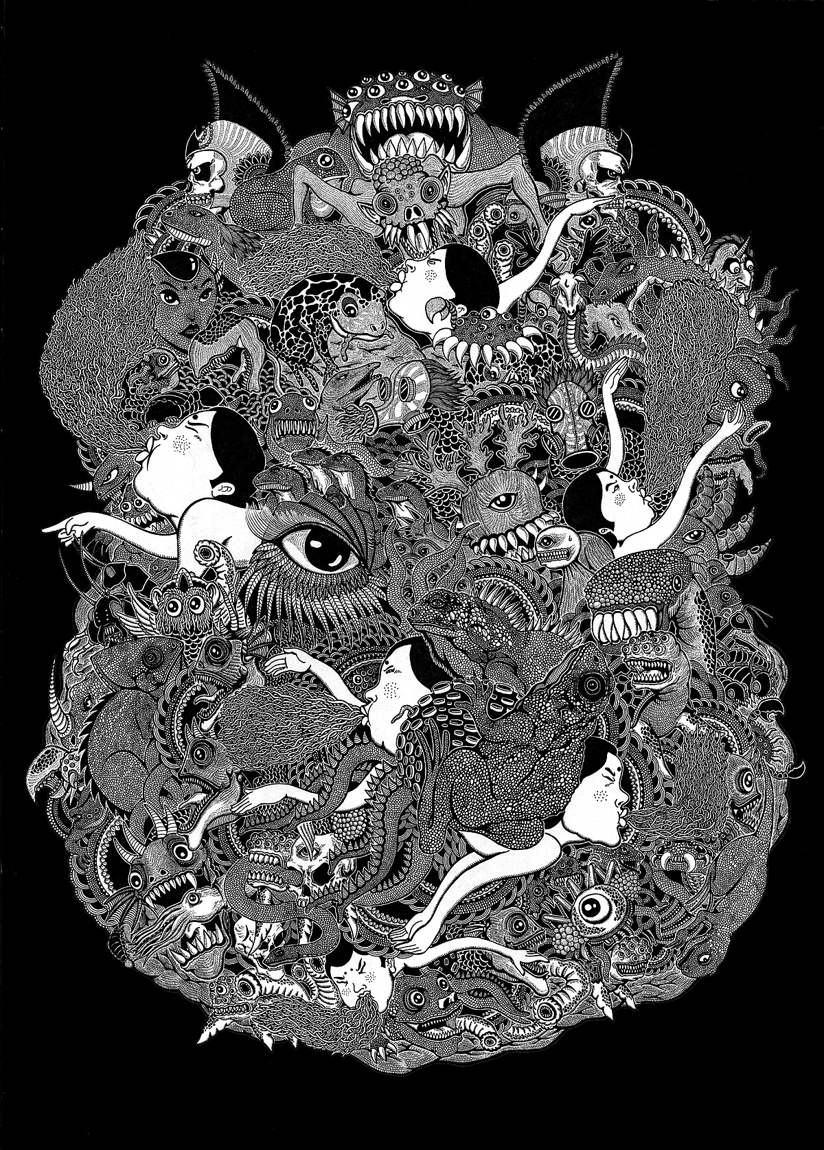 2开大画《恶》（图ZMjcyOTM2MDQ=） - 绘画 - 站酷设计师墩小贤原创素材 - 站酷ZCOOL