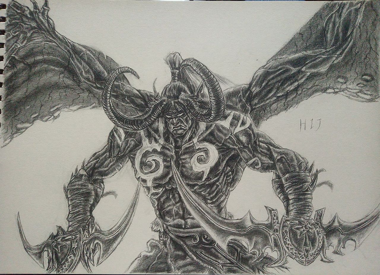 魔兽世界 伊利丹.怒风（图ZMzM0MTg3MTU2） - 游戏原画 - 站酷设计师shxjsbw原创素材 - 站酷ZCOOL