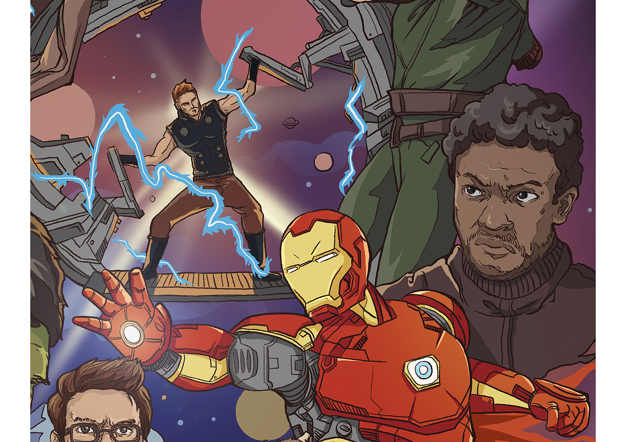 《复仇者联盟3》手绘电影海报