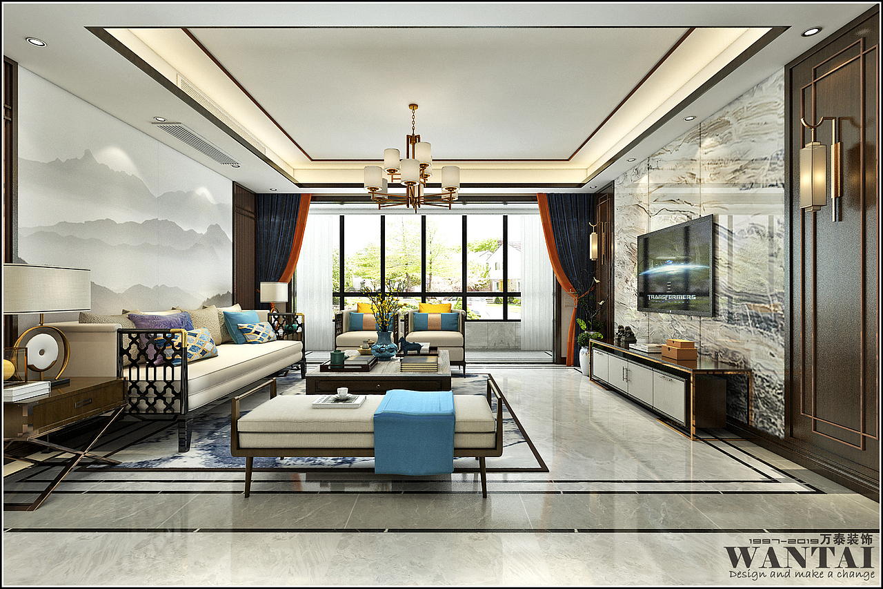 济宁涌泰澜湾装修，洋房4号楼平层设计中式风格（图ZMTYxNzAyNDcy） - 家装设计 - 站酷设计师济宁设计师原创素材 - 站酷ZCOOL