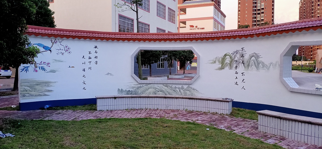 手绘壁画-学校文化廊墙