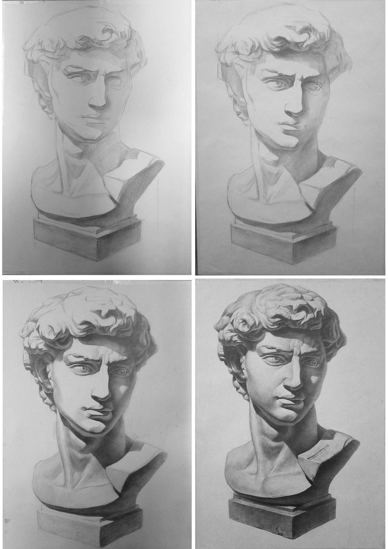 大衛(wèi)石膏像（鉛筆素描）（圖ZMTYzMTE3NDQ=） - 繪畫 - 站酷設(shè)計(jì)師許歡原創(chuàng)素材 - 站酷ZCOOL