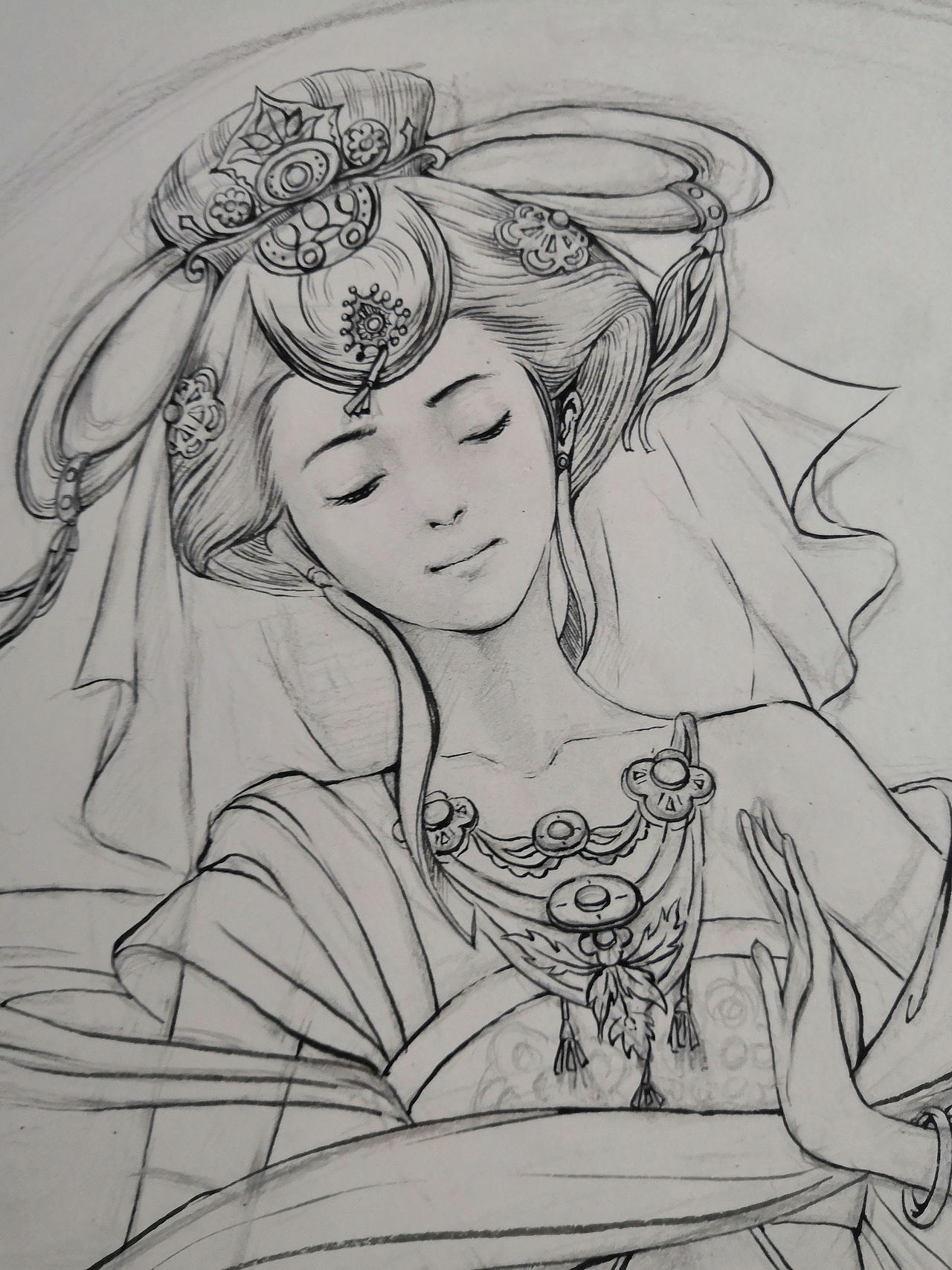 嫦娥  马克笔 彩铅