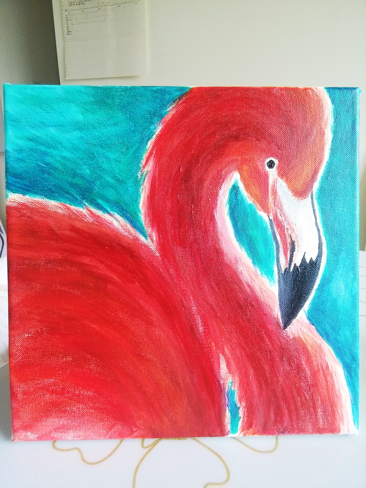 丙烯画儿～把爱的火烈鸟送给快过生日的妹妹