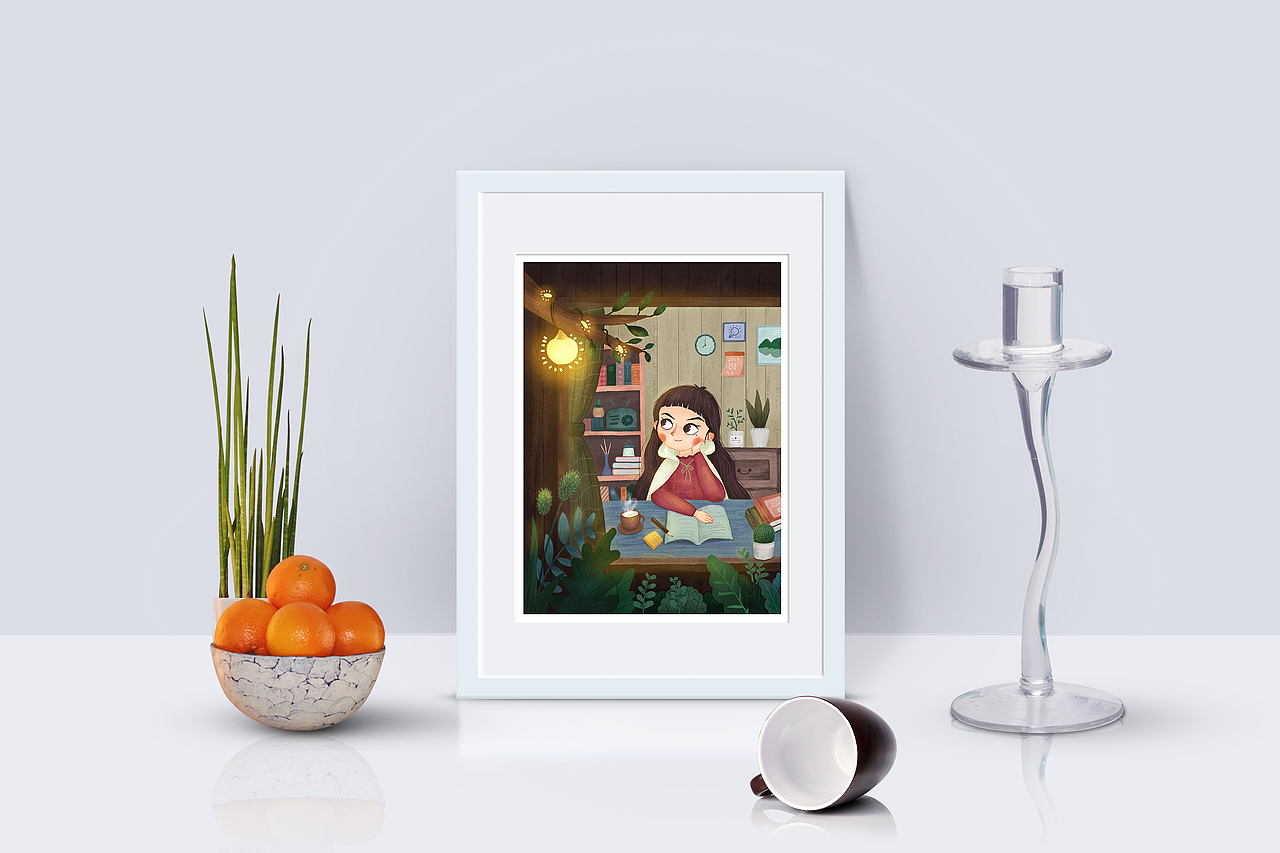 插画练习-林中小屋（图ZMjcwNTYxMzQ4） - 儿童插画 - 站酷设计师画画的阿莹原创素材 - 站酷ZCOOL