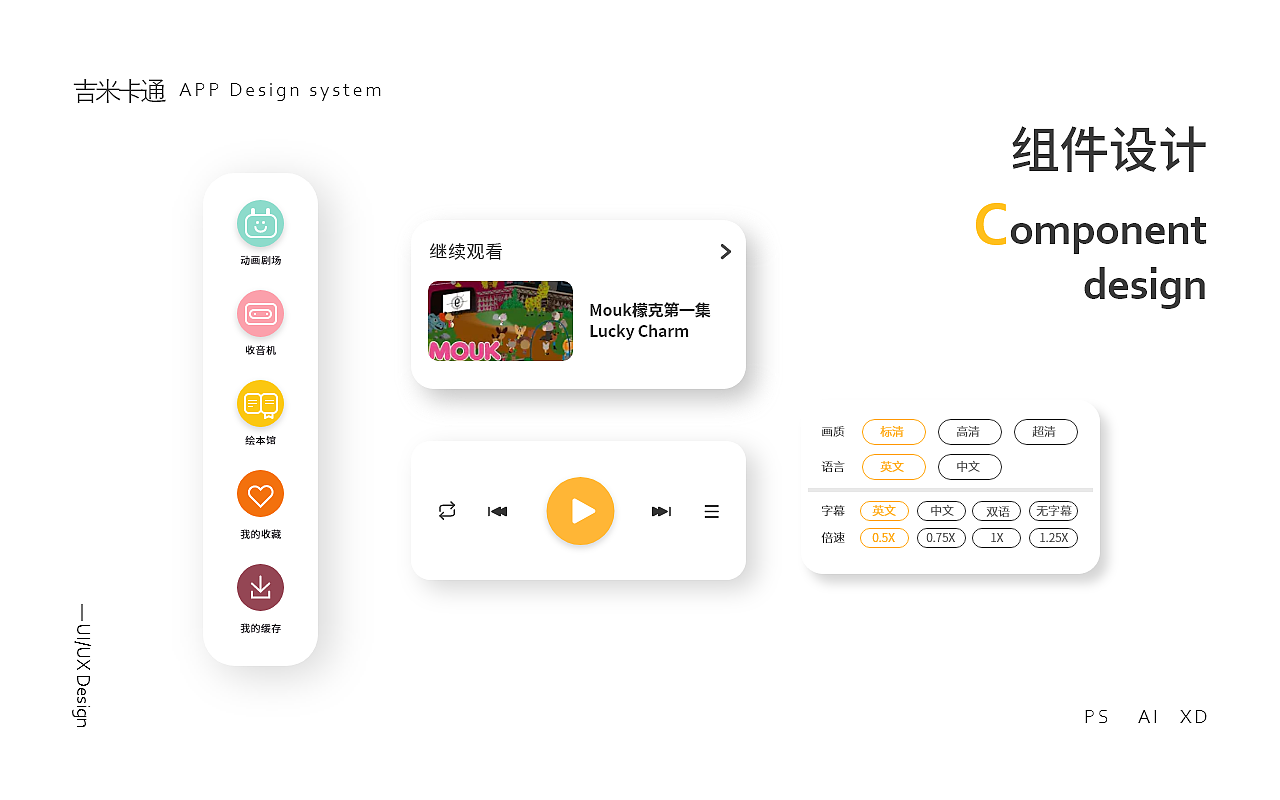 《吉米卡通》应用界面设计练习