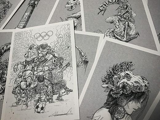 从0至9数字变形创意插画