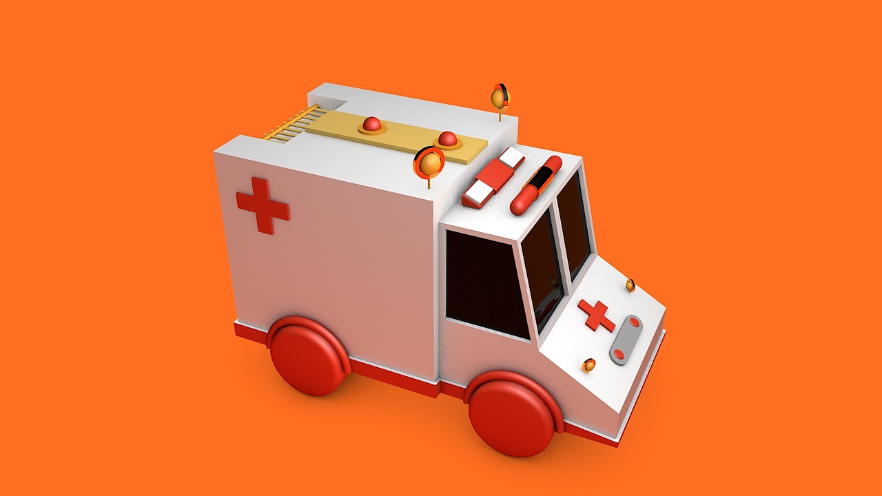 c4d救护车模型-临摹